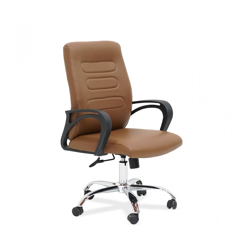 Stellar Calendula Medium Back Chair Brown PU