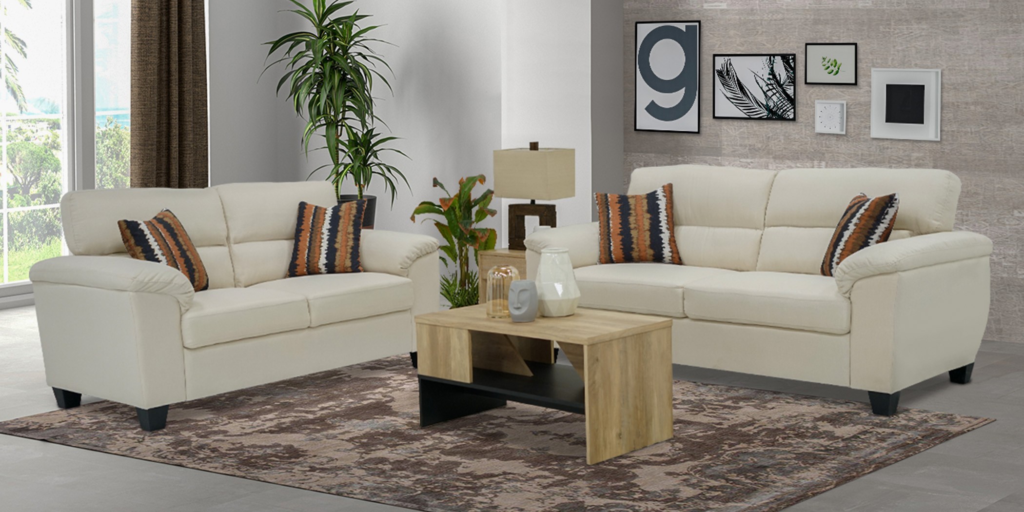 Vorino Sofa 3+2 Ivory Colour Vorino Sofa 3+2 Ivory Colour