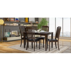 Grace Table and 4 Chairs White & PU Black
