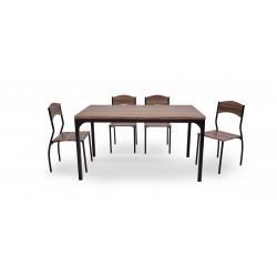Viviana Table and 6 Chairs in Metal Black Color