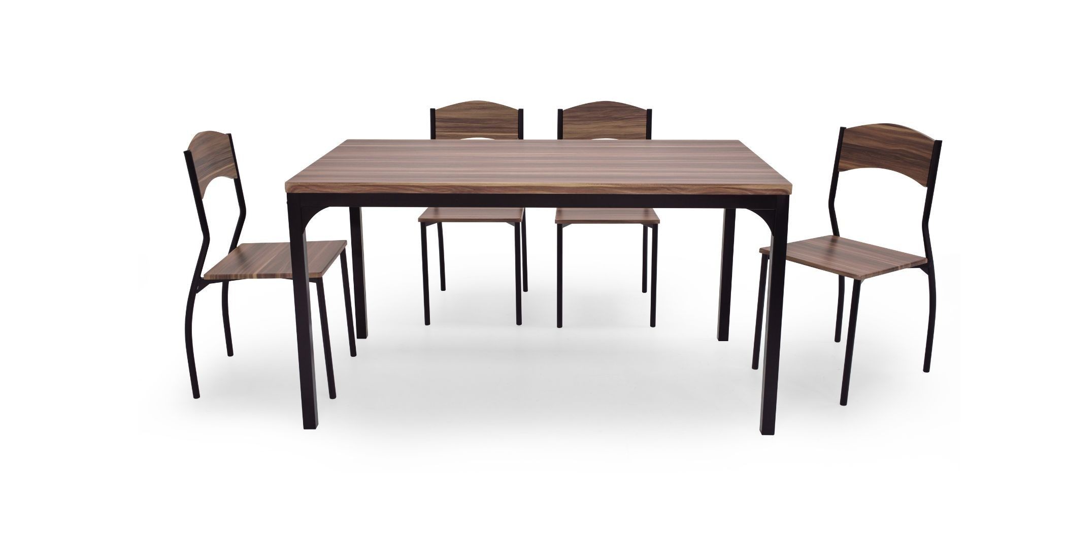 Viviana Table and 6 Chairs in Metal Black Color