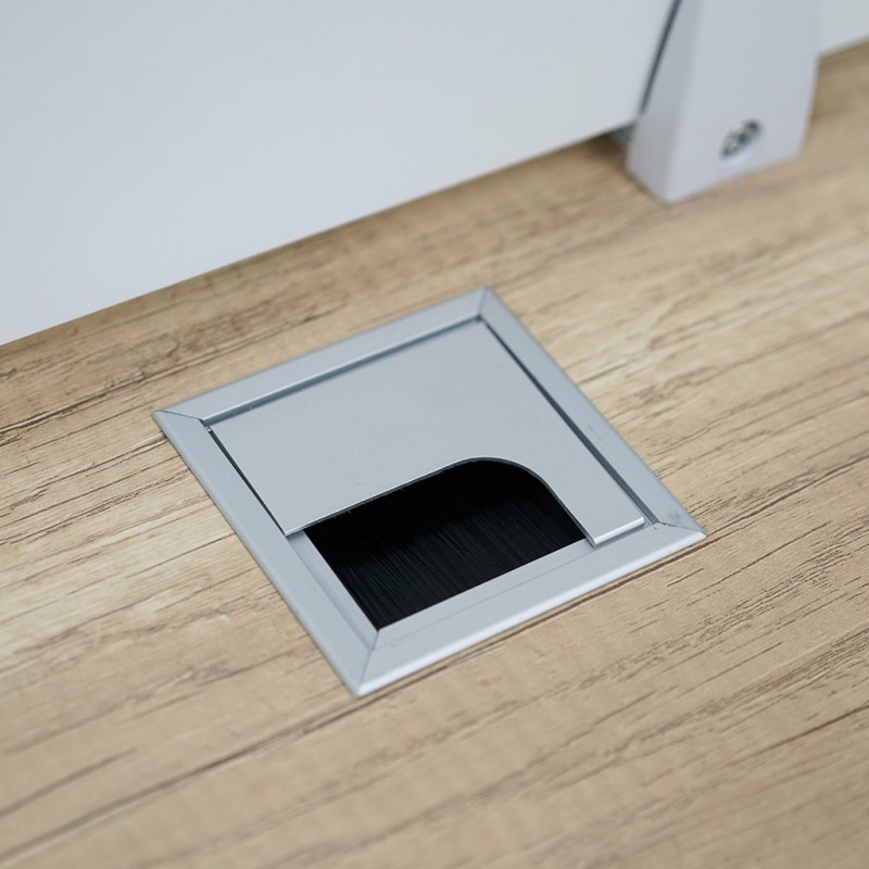 Stellar Flannel Office Desk Light Oak & White