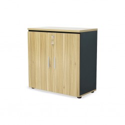 Stellar Gardenia Filling Cabinet Light Brown Oak & Black