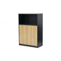 Stellar Iris Filling Cabinet Light Brown Oak & Black PP