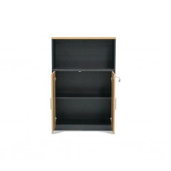 Stellar Iris Filling Cabinet Light Brown Oak & Black PP