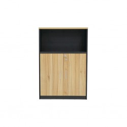 Stellar Iris Filling Cabinet Light Brown Oak & Black PP