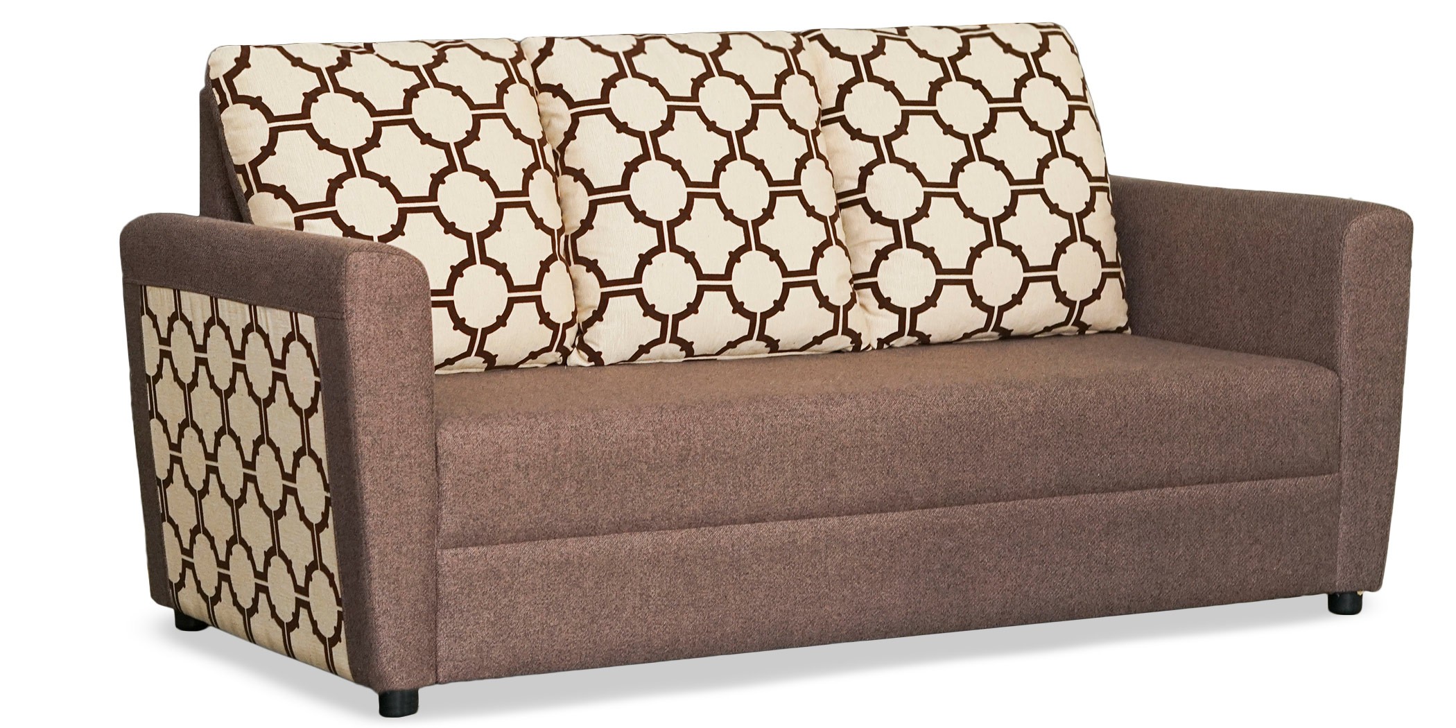 Wenlo 3+2+1 Brown W/Beige & Brown Pattern