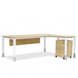 Stellar Lotus Executive Desk Wood & White