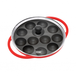 Hawkins NAPE26/24G 26cm Die Cast Non Stick Appe Pan 12 Cups With Glass Lid