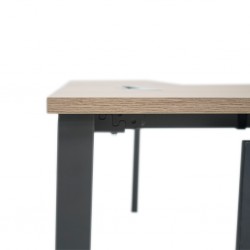 Stellar Diascia Office Desk Wood & Dark Grey