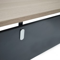 Stellar Diascia Office Desk Wood & Dark Grey