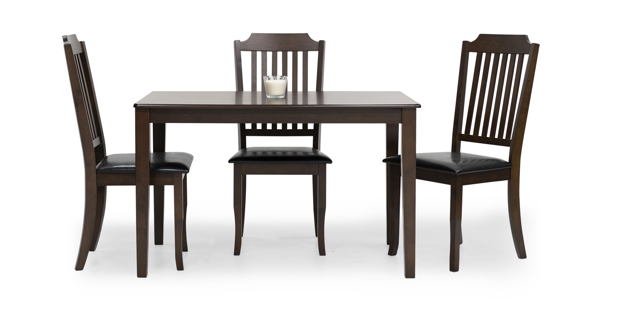 Grace Table and 4 Chairs White & PU Black
