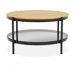 Bilbao Round Coffee Table MDF/Glass Top