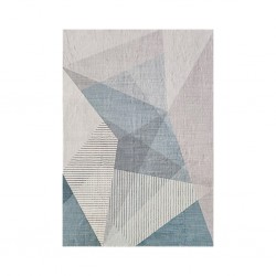Rug 160x230 cm 100% Polyester Grey & Blue