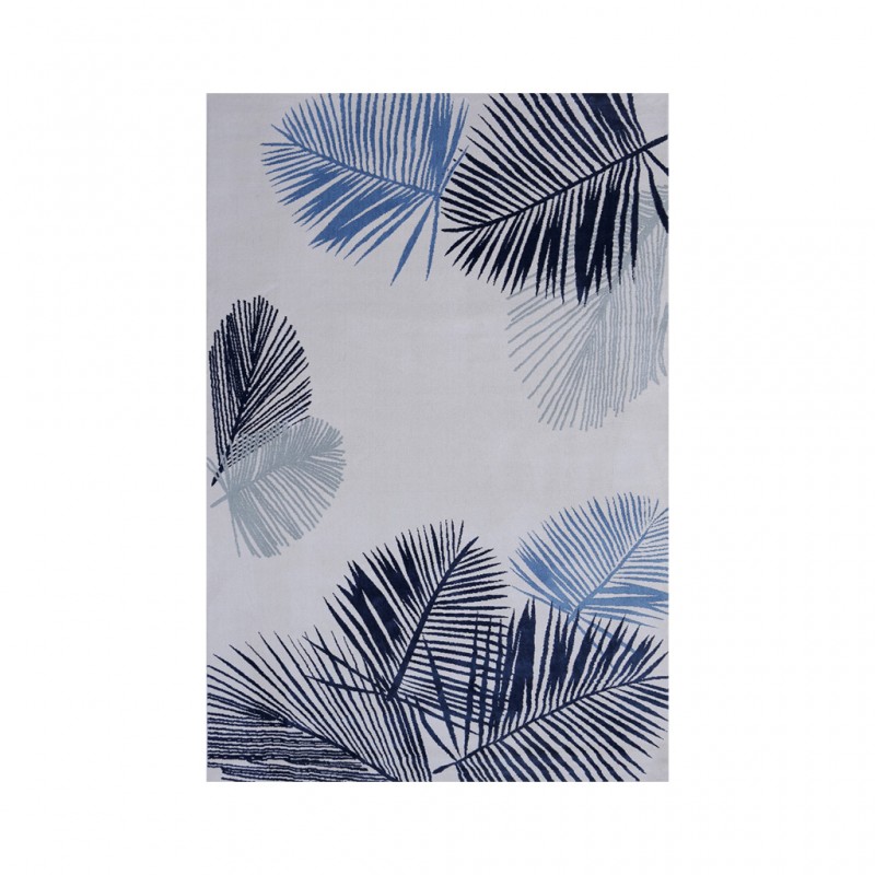 Rug 160x230 cm 100% Polyester Black & Blue Rug 160x230 cm 100% Polyester Black & Blue