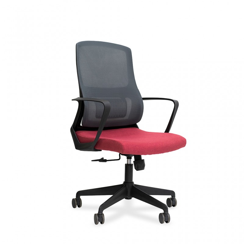 Stellar Maritima Medium Back Chair Light Grey & Red