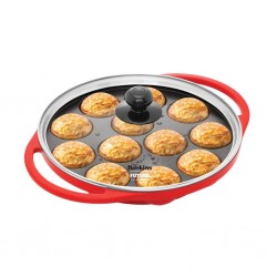 Hawkins NAPE26G 26cm Die Cast Non Stick Appe Pan 12 Cups With Glass Lid