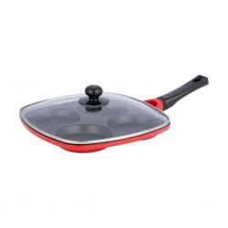 Hawkins DCMS30G 30cm Non Stick DieCast Multi Snack 4 Cups Pan With Glass Lid
