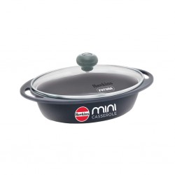 Hawkins DCG75G 0.75L Die Cast Grey Mini Casserole Non Stick With Glass Lid