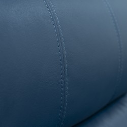Veneto Single Recliner Blue Leather Gel