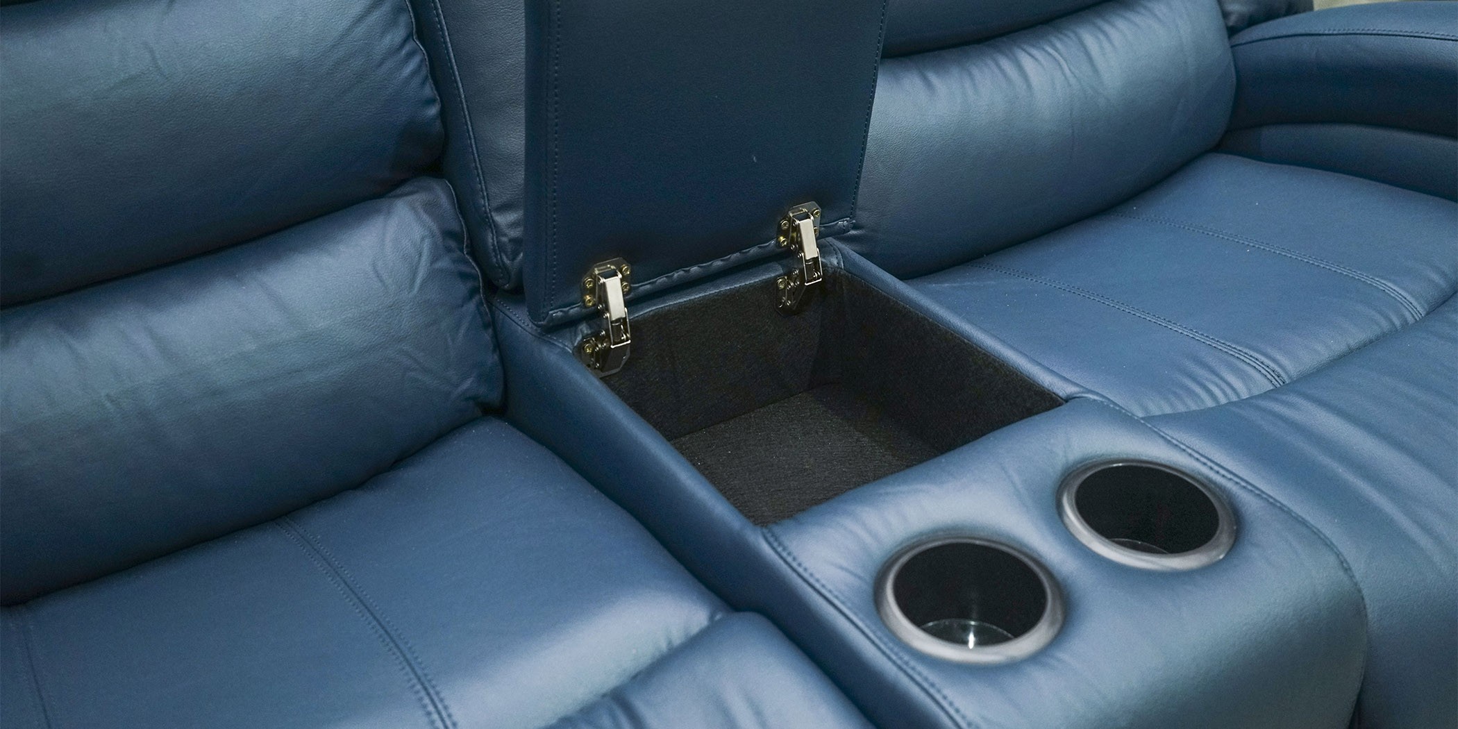 Veneto 3+2 Fabric Blue Leather Gel