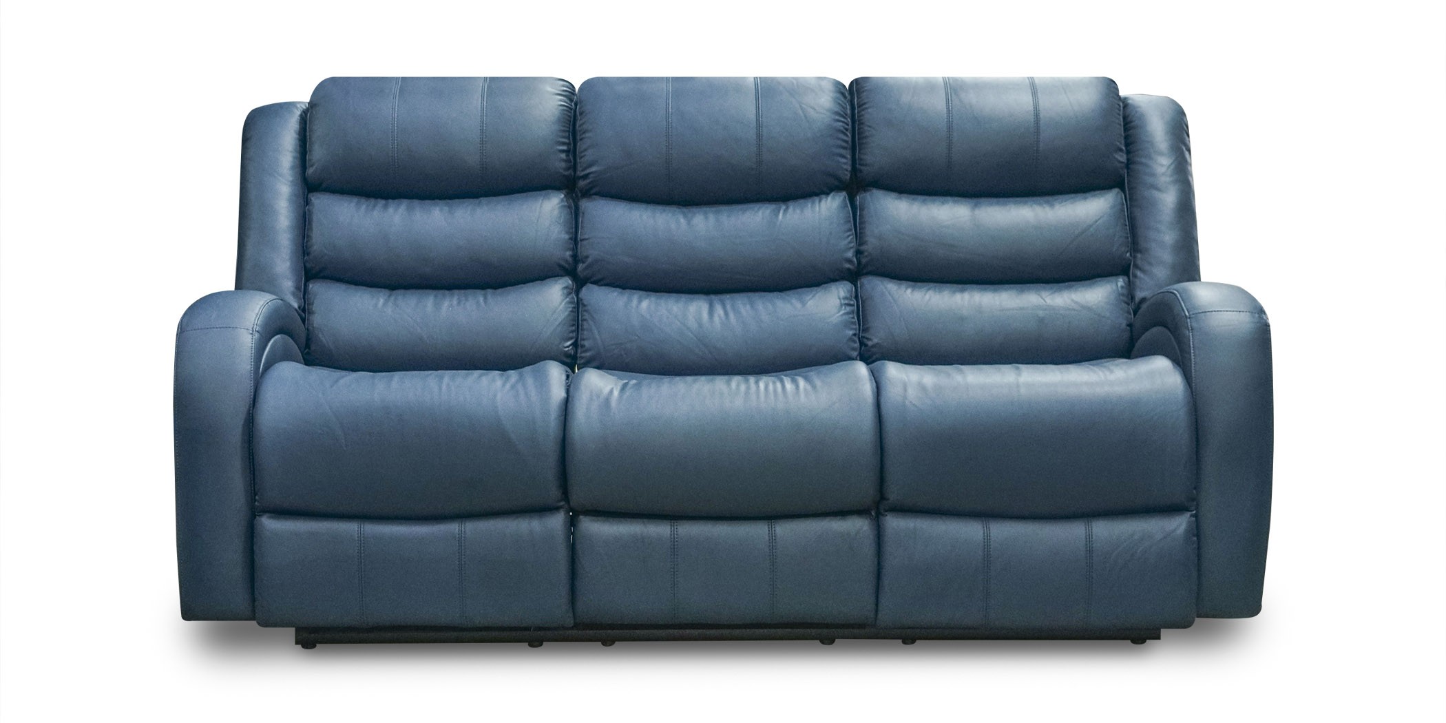 Veneto Sofa 3+2 in Blue Leather Gel