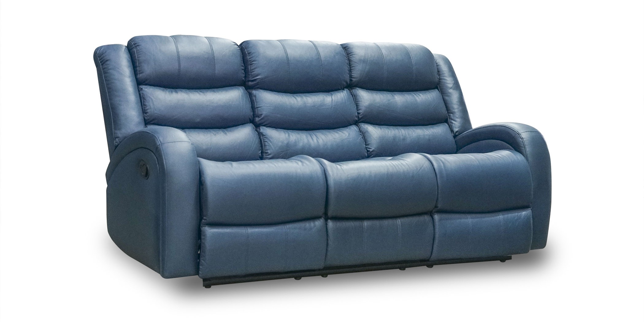 Veneto Sofa 3+2 in Blue Leather Gel