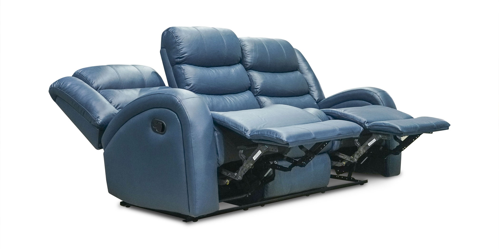 Veneto 3+2 Fabric Blue Leather Gel