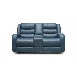 Veneto Sofa 3+2 in Blue Leather Gel