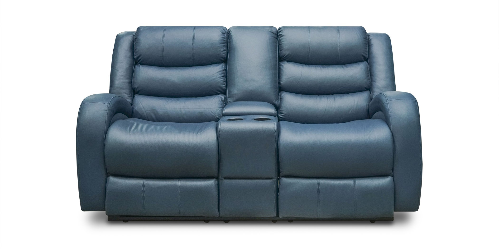 Veneto Sofa 3+2 in Blue Leather Gel