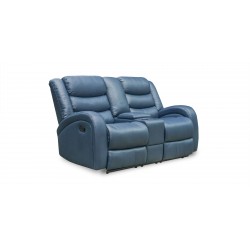 Veneto Sofa 3+2 in Blue Leather Gel