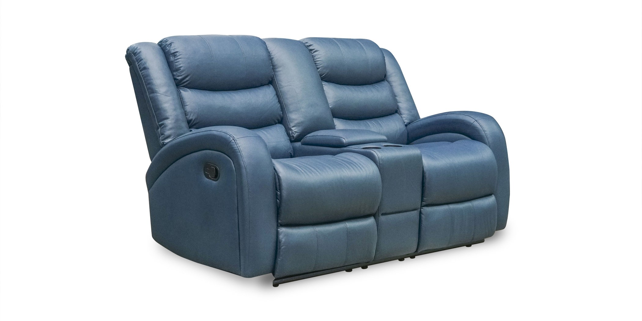 Veneto Sofa 3+2 in Blue Leather Gel