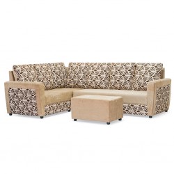 Olwen Corner LHF 2S+RHF 3S+Ottoman Beige W/Brown