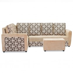 Olwen Corner LHF 2S+RHF 3S+Ottoman Beige W/Brown