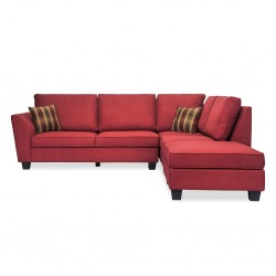 Bella Corner RHF Chaise + Ottoman Red Col