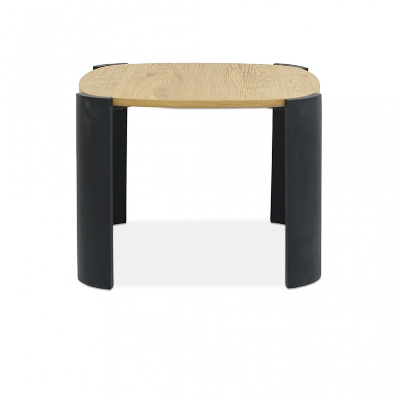 Laura Square Coffee Table Metal & Mdf Brown & Black