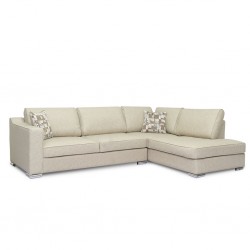 Delta Sofa Corner in Stone Col Leather Gel