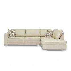 Delta Sofa Corner in Stone Col Leather Gel