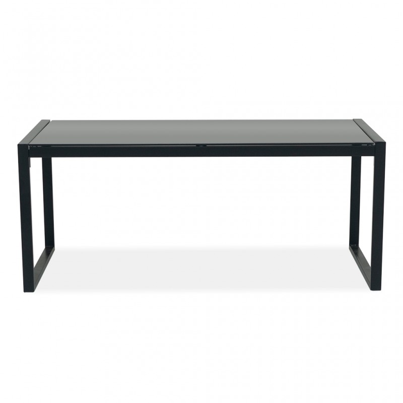 Jenna Coffee Table Metal & Black Glass