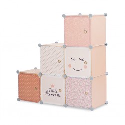 Modular wardrobe with 6 cubes girl