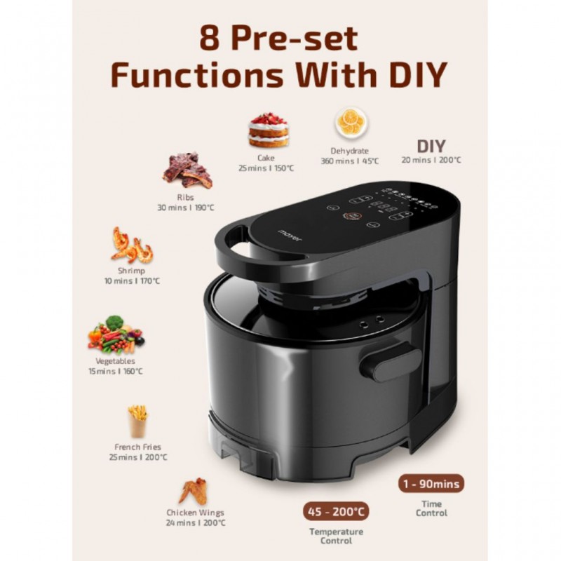 Mayer MMAFG58 2in1 5L Air Fryer & Smokeless BBQ Grill