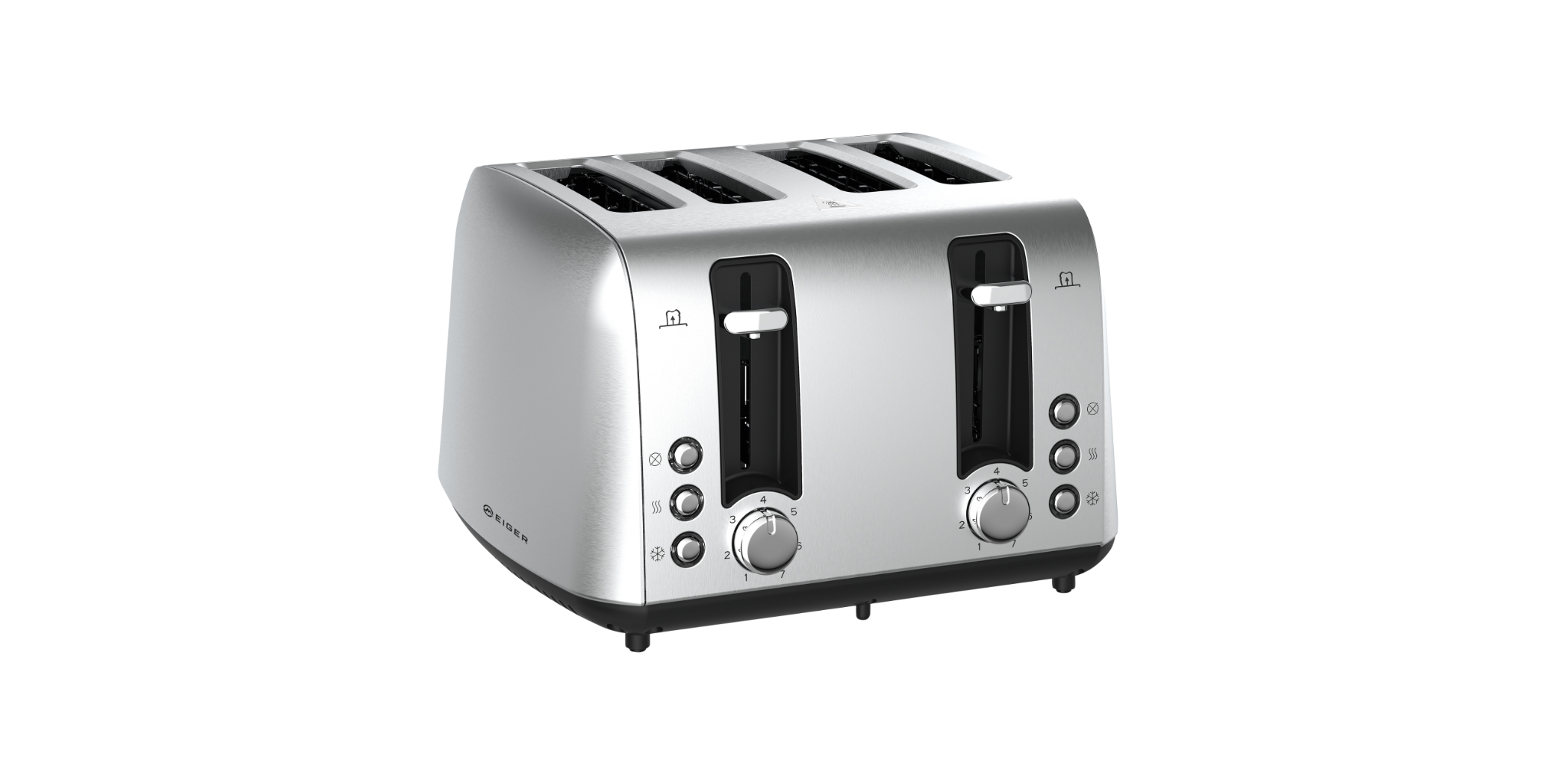 Eiger EGSTS004 Geneva 4 Slice Stainless Steel Toaster "O"