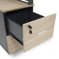 Stellar Iris Workstation Wood & Dark Grey