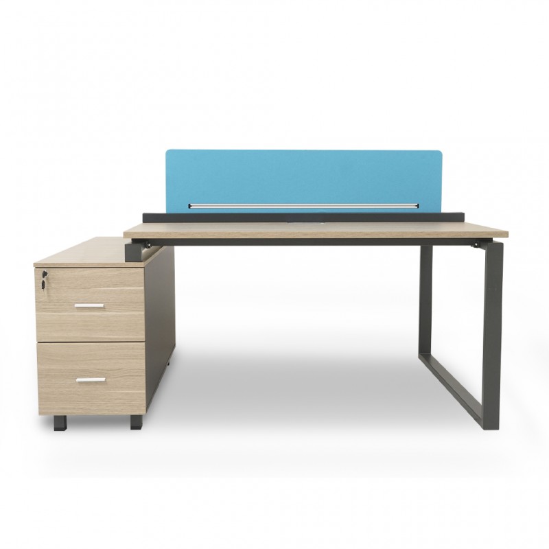 Stellar Iris Workstation Wood & Dark Grey