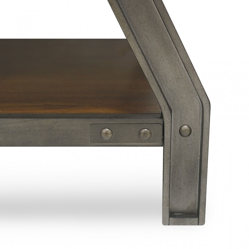 Perry Coffee Table Rustic Brown & Gunmetal