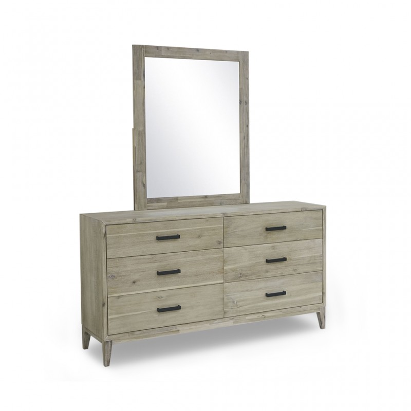 Brisbane Dressing Table With Mirror Brushed Acacia