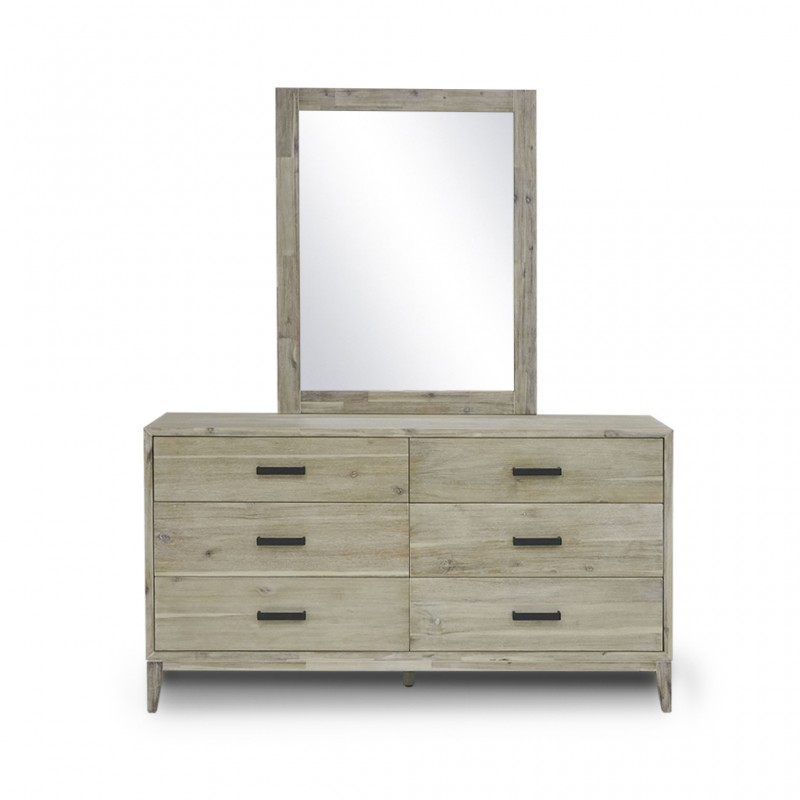 Brisbane Dressing Table With Mirror Brushed Acacia