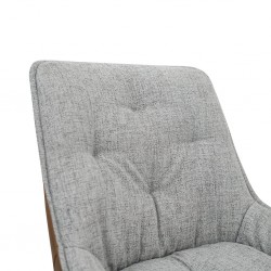 Madeira Chair Light Grey Fabric & Dark Orange Back