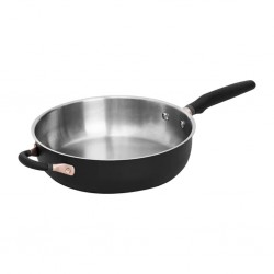 Meyer 70616 Accent 28cm/4.5QT Open Sauteuse With Helping Handle - Black/Stainless Steel