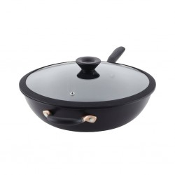 Meyer 81210 Accent 32cm/2.75" Blk Covered Stirfry With Helping Handle